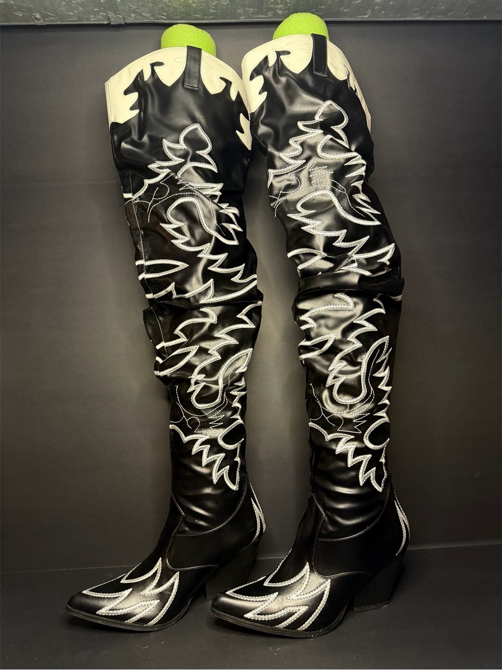 Cape Robbin Kelsey 21 Black Western Thigh High Cowboy Boots Size 8